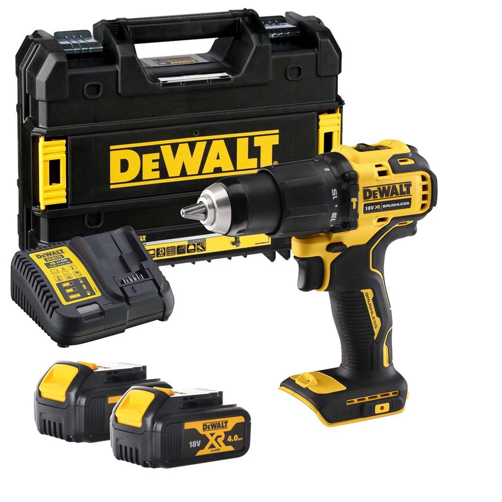 Dewalt DCD709M2T 18V XR Brushless Combi Drill with 2x 4.0Ah Batteries, Charger & Case