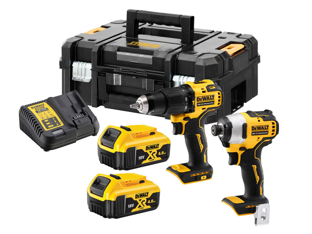 DEWALT DCK2062M2T 18V XR Brushless Compact Twin Pack 2 x 4.0Ah Batteries Charger